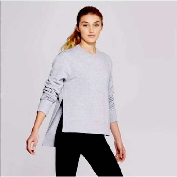 JoyLab Tops - JoyLab Heather Gray High Low Side Slit Crewneck Sweatshirt Womens Medium